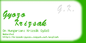 gyozo krizsak business card