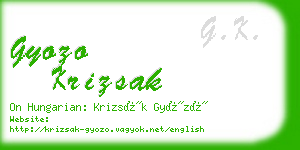 gyozo krizsak business card